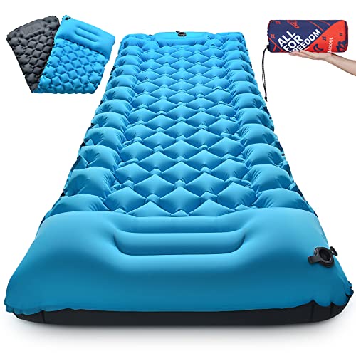 Isomatte Camping Selbstaufblasend Ultraleicht Outdoor - Aufblasbare Matratze Dick Wasserdicht Schlafmatte Selbstaufblasbare Luftmatratze mit Kissen Klein Faltbar Thermo Breit Iso Matte für Strand Zelt