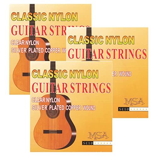 3 SATZ GITARRENSAITEN - NYLONSAITEN - FÜR KLASSISCHE KONZERTGITARRE - SC10-028-043