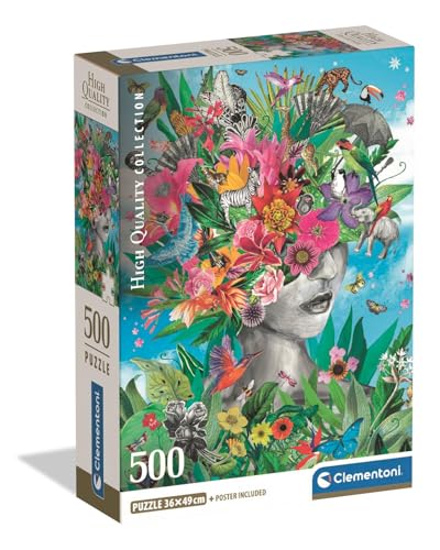 Clementoni Puzzle Collection - Head In The Jungle 500 Stücke, Compact Box - Puzzle für Erwachsene 14-99 Jahre, Geschenk für Mann und Frau, Made in Italy, 35600