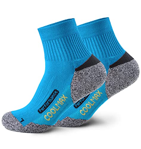 Piarini 2 Paar Coolmax Wandersocken Trekkingsocken Funktionssocken kurz - petrol 39-42