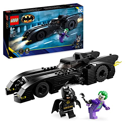 LEGO DC Batmobile: Batman verfolgt den Joker Set, Batmobil-Spielzeugauto von 1989 mit 2 Minifiguren, Automodell des Dark Knight mit Batarang, Superhelden-Geschenk für Kinder, Jungen und Mädchen 76224