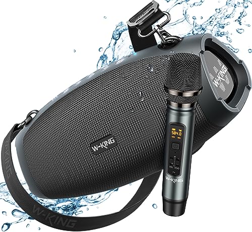 W-KING Bluetooth Lautsprecher Groß mit kabellosem Mikrofon,70W IPX6 tragbare Outdoor wasserdicht Lautsprecher Boxen Bluetooth Box Musikbox,dreifach Passive Strahler Bass/DSP/Powerbank/TF/AUX/EQ/Öffner