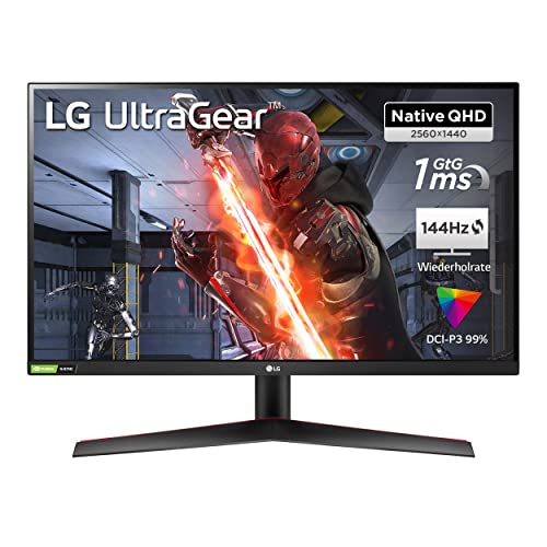 LG Electronics 27GN800P-B Ultragear Gaming Monitor 27' (68cm), QHD, Nano IPS, 1ms GtG, 144 Hz, HDR10, 99% sRGB, Super Resolution+, Motion Blur Reduction, NVIDIA G-Sync, AMD FreeSync - Schwarz