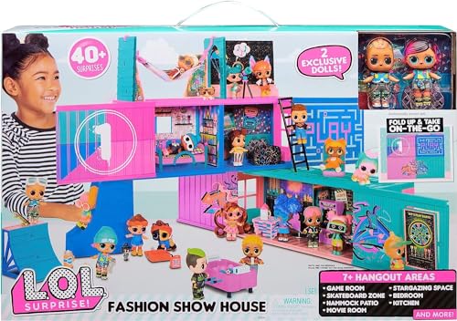 LOL Surprise Fashion Show House - Spielset mit 40+ Überraschungen - Spielhaus inkl. 2 Exklusive Puppen, Möbel, Accessoires & mehr - Geschenk für Kinder ab 4 Jahren