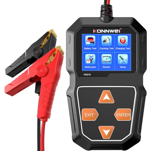 Autobatterie-Tester 6V 12V, KONNWEI KW218 Batteriespannungs-Tester 100-2000 CCA Lichtmaschinen-Tester Auto Digitales Batterie-Analysegerät für Auto, Motorrad, Boot, Yacht
