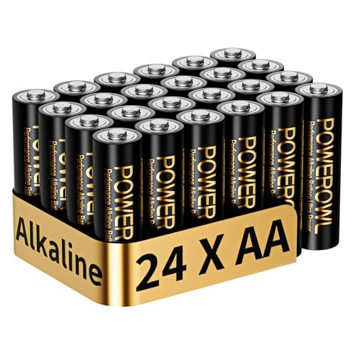 POWEROWL Batterien AA Alkaline Hochleistungs 24 Stück 1,5 V langlebige AA Batterie 10 Jahre Haltbarkeit(Nicht wiederaufladbar)