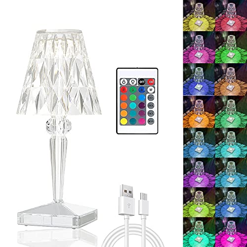 Dadazhenxuan Led Nachttischlampe Kristall,Kristall Lampe,Crystal Lamp,Led Tischleuchte Kristall,Acryl Diamant Nachttischlampe,Led Lampe Tischlampe Crystal