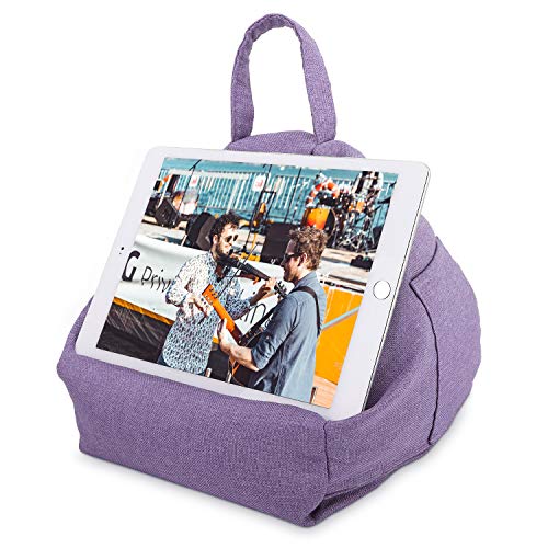 MoKo Tablet Kissenständer, Weicher Sitzsack Kissenhalter für bis zu 12.9' Tablet iPad 10.2' 2019, iPad 10.2 10th, iPad Air 3. Gen, iPad mini 6 5, Air Mini 1 2 3 4, iPad Pro 11 2022 - Hell Violett