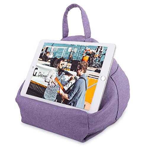 MoKo Tablet Kissenständer, Weich Sitzsack Kissenhalter für bis zu 12.9' Tablet ipad Air 5 10.9, iPad 10.2 10, iPad Air 3, iPad Mini 6 5, Air Mini 1 2 3 4, iPad Pro 11 2022, Galaxy Tab S9/S9+, Helllila