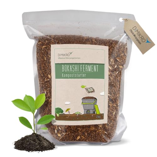 DIMIKRO Bokashi Ferment - Bio Qualität 2,5 Kg Fermentationshilfe für Bokashi Eimer und Kompost - Eliminiert Gerüche, Schimmel & Fäulnis - 100% Vegan & natürlich mit Effektiven Mikroorganismen