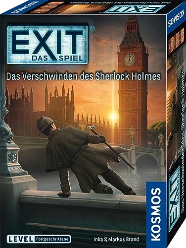 KOSMOS 683269 EXIT - Das Spiel - Das Verschwinden des Sherlock Holmes, Level: Fortgeschrittene, Escape Room Spiel, EXIT Game Für 1-4 Spieler Ab 12 Jahre, EIN Einmaliges Gesellschaftsspiel