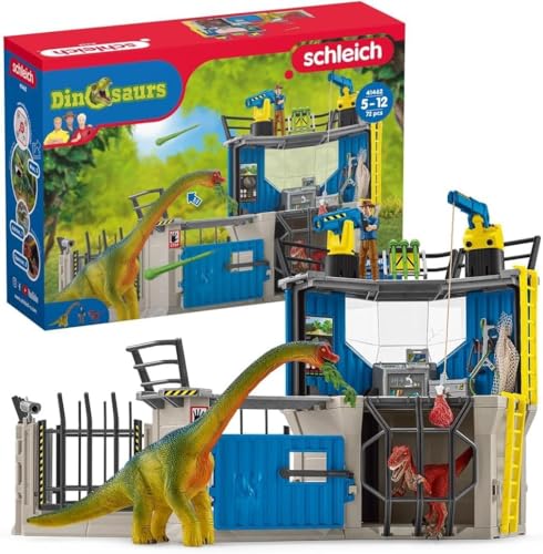 schleich DINOSAURS | Große Dino-Forschungsstation 41462 | Spielset mit 2 Dino Figuren, Forscher Maxx und Zubehör | tolles Geschenk für Kinder | Dinosaurier Spielzeug ab 4 Jahren | Set aus 72 Teilen
