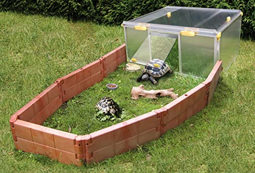 Juwel Auslaufgehege für Schildkröten (Terracotta, Zubehör für Schildkrötenhaus Paula, inkl. 14 Bausteine, einfache Montage, Freilauf für Reptilien) 20329