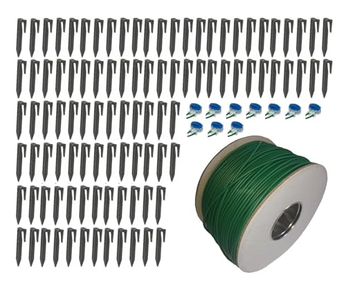 100 m / 3,4 mm Mähroboter Begrenzung Kabel Satz kompatibel mit Landroid Worx (111 Elemente)