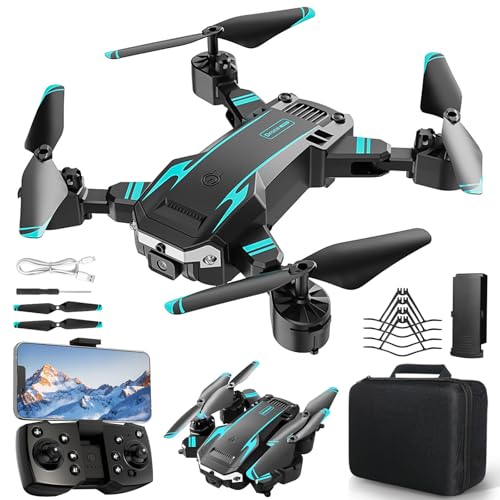 NXPZ Drohne mit Dual-HD-Kamera für Anfänger, Faltbare Kinderdrohne, 3D-Flips, Ein-Knopf-Start/Landung, Headless-Modus, Höhenhaltung, Wegpunktflug, für Kinder oder Anfänger, 2 Akkus