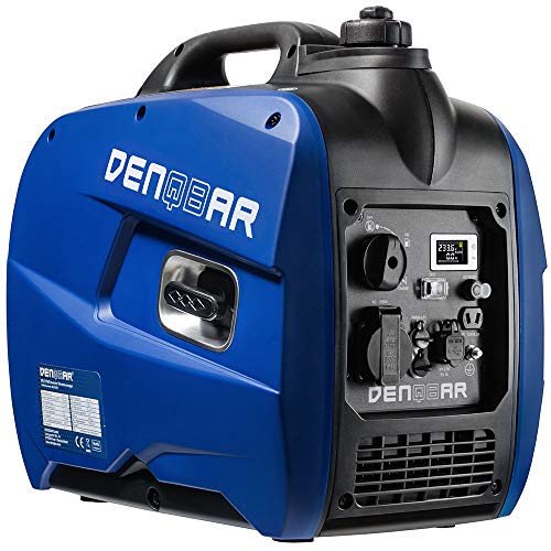 DENQBAR Inverter Stromgenerator DQ-2100 2100W, Benzin Stromerzeuger mit 230V, USB Fast-Load, Superleise, LED Display, tragbar - Für Camping, Outdoor, Baustelle, Reise, Wohnmobil und Notstromaggregat