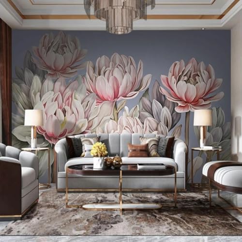 3D Rosa Blüten Fototapete Schlafzimmer 3D Fantasie Blumen Wandbild Tapete 3D Effekt Dekoration Tapete Wohnzimmer Für Schlafzimmer 200x140cm
