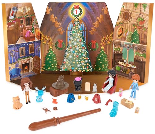 Wizarding World Harry Potter Magical Minis Adventskalender 2023 mit Mini-Zauberstab, 3 Spielfiguren und weiteren Überraschungen, Spielzeug für Kinder ab 6 Jahren, Fanartikel