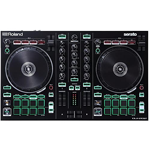 Roland DJ-202 DJ Controller, 2-Kanal-Controller für Serato Intro mit vier Decks, Die Geschichte der Roland Drum Machines, verpackt in einem DJ Controller
