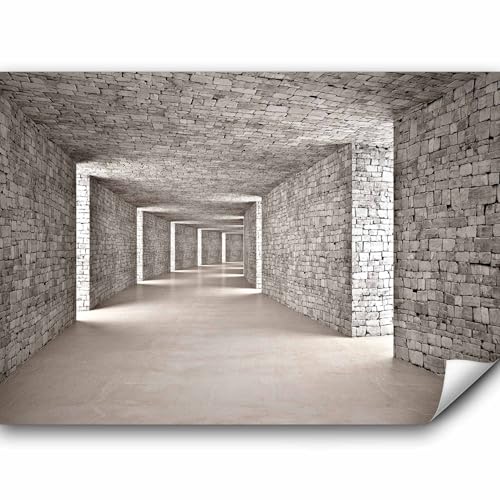 murando - Vlies Fototapete 3D Effekt Tunnel 350x256 cm - Foto Tapete Schlafzimmer Wohnzimmer Moderne Vliestapete XXL Wandtapete Motivtapeten Bildtapete Wand Dekoration - Mauer Ziegel d-B-0332-a-a