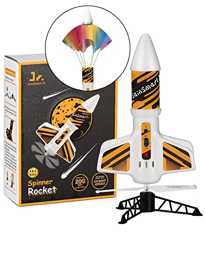 SainSmart Jr. Rakete Spielzeug – Motorisierte Rakete mit Fallschirm, Start bis zu 61 Meter, Outdoor-Spielzeug für Kinder im Alter von 8–12 Jahren (Weiß)