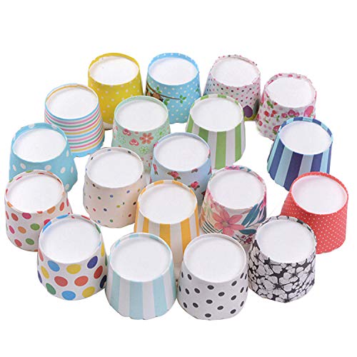 Keysui 100st gemischte bunte Papierkuchen Liner Tasse Cupcake Muffin backen