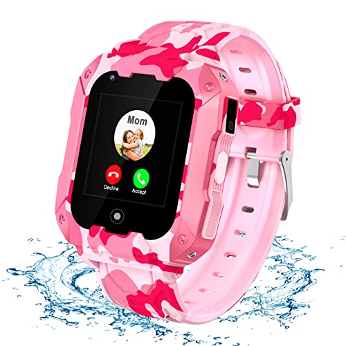 LiveGo Smart Watch für Kinder, 4G sicheres Smartwatch mit Abnehmbarem Gehäuse, GPS-Tracker, SOS-Anruf, Kamera-WLAN für Kinder Studenten im Alter von 4-12 Geburtstagsgeschenken Schultag(T28 Rosa)