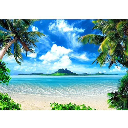 Runa Art Fototapeten 396 x 280 cm Strand und Meer - Vlies Wanddekoration Wohnzimmer Schlafzimmer - Deutsche Manufaktur - Grün Blau 9004012a