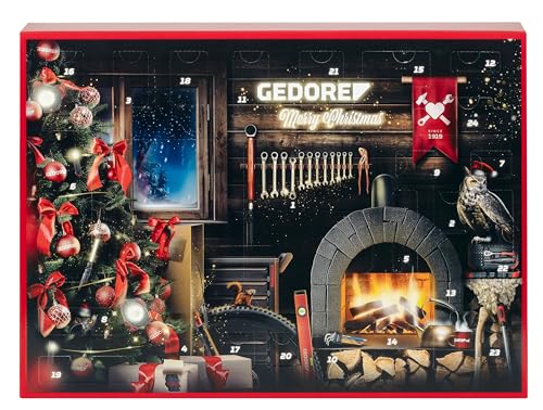 GEDORE red R49013033 Adventskalender 2024, 33 teilig, Adventskalender für Männer, Männer Geschenk, Werkzeug-Adventskalender 2024