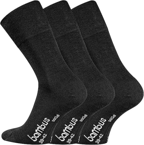 TippTexx 24 6 Paar seidige Bambus Socken, Geruchs-Killer mit Anti-Loch Garantie (as3, numeric, numeric_43, numeric_46, regular, regular, Schwarz)