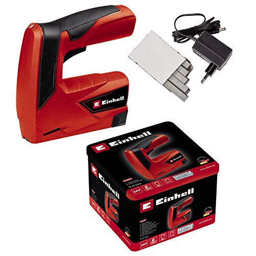 Einhell Akku-Tacker TC-CT 3,6 Li (3,6 V, 1,3 Ah, 30 Schüsse/min, ergonomischer Softgrip, Sicherheitsnase, Lieferung inkl. Metallbox, Ladegerät & 1000 Klammern)