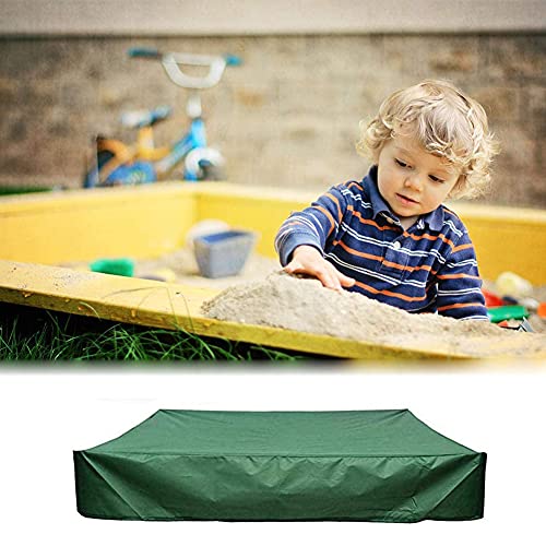Wasserdicht Sandkasten Abdeckung,Abdeckplane Wasserdicht,Sandkasten Abdeckung 120x120,Sandkastenabdeckung Abdeckplane,mit Kordelzug,für Sandkasten, Pool, Terrase, Garten. (Grün 120)