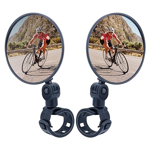 Fahrradspiegel Fahrrad Rückspiegel, 360° Drehbar Fahrradspiegel Klappbar für Lenker 20-38mm, Fahrrad Spiegel für e-bike MTB Rennrad