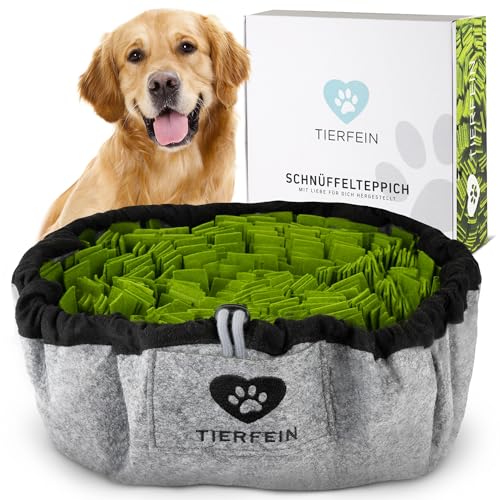 Tierfein® Schnüffelteppich Hund - Premium Qualität - Extrem Robustes und widerstandsfähiges Intelligenzspielzeug für Hunde - größenverstellbar und waschbar - Für alle Hunderassen