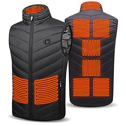 Beheizte Weste USB, Beheizbare Jacke Herren Damen, Heizweste Winter Weste Elektrische Warme mit 3 Temperaturstufen, Wärmejacke Leicht Waschbar Kleidung für Outdoor Motorrad Angeln Skifahren (L)