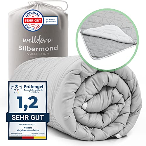 Welldora OPTICLIMA Allergiker Bettdecke 135x200 | Fachärztlich getestet & Oeko-Tex | Zweiteilige Sommerdecke & Winterdecke | 4 Jahreszeiten Bettdecken mit Druckknöpfen | Premium Duvet 135x200cm