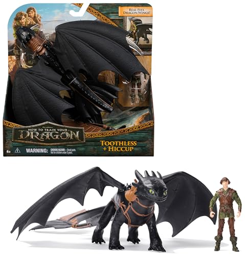 DreamWorks How to Train Your Dragon, Wikinger und Drachen Actionfiguren-Set, Ohnezahn und Hicks, Spielzeug für Kinder ab 4 Jahren