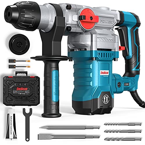 ENEACRO SDS-Plus Bohrhammer, 1500W 6Joule Abbruchhammer 6 Variable Geschwindigkeit 0-920U/Min mit 4 Funktionen, Anti-Vibrationsgriff und Sicherheitskupplung, 32 mm Bohrleistung in Beton