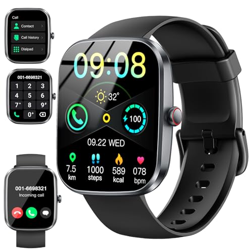 Smartwatch Herren Damen, 1,91' HD Smartwatch Damen mit Telefonfunktion, Smart Watch Fitnessuhr 113+ Sportmodi, IP68 Wasserdicht, Sportuhr mit Herzfrequenz Schlafmonitor Schrittzähler, für Android iOS
