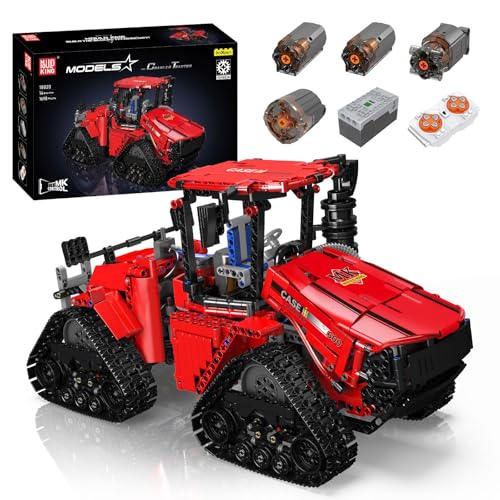 Mould King 18020 Technik Traktor Bauspielzeug, Ferngesteuerter Traktor mit 4 Motor Baufahrzeug Modellset, Bausteine Spielzeug Geschenke für Erwachsene und Kinder (1698 Teile)