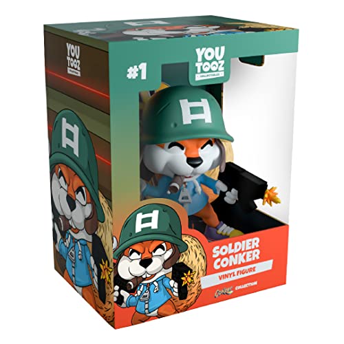 Youtooz Soldier Conker Vinyl-Figur, 9,9 cm, offizielles Lizenzprodukt von Conkers Bad Fur Day Videospiel, von Youtooz Conkers Bad Fur Day Kollektion