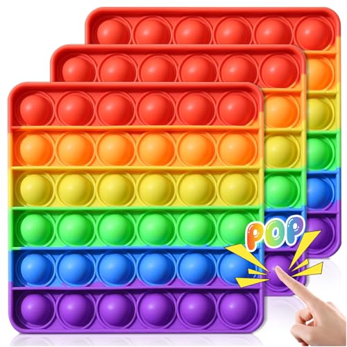 Audasi 3 Stück Push and Pop Bubble Silikon Sensorisches Fidget Anti-Stress-Stressabbau Spielzeug - Relief Angst Autismus für Kinder und Erwachsene