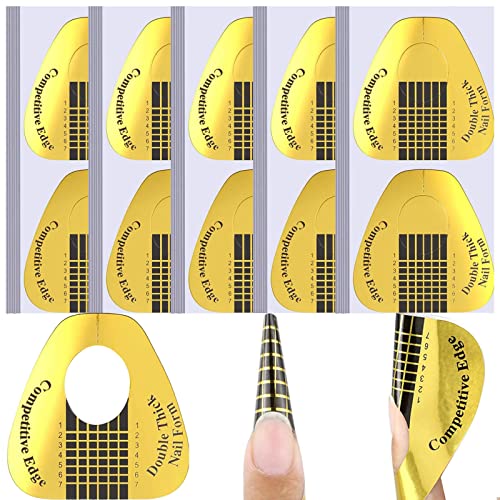 200 Stück Nagelschablonen für Gelnägel, Selbstklebende Modellier Schablone für Nagel-Verlängerung & Nailart