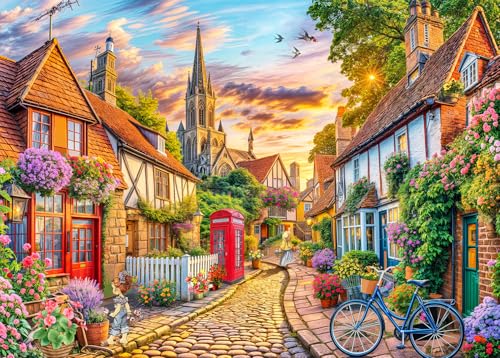 Puzzle 1000 Teile für Erwachsene, klassisches Lernspiel-Charmante und schöne Stadt-Wunderschönes Dekoration Puzzle Geschenke