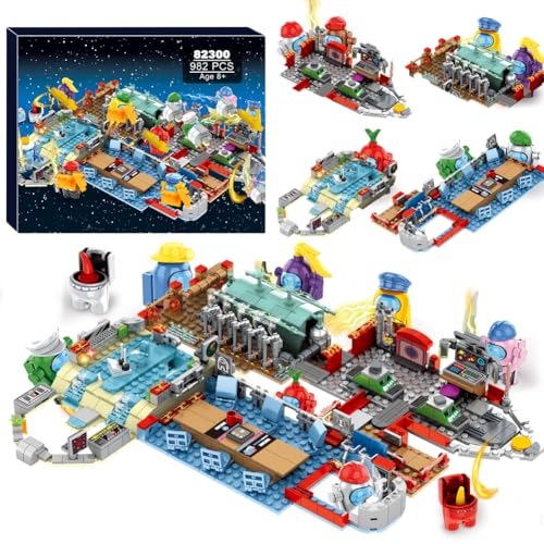 Building Blocks, Space Alien Figuren Peluche Spielmodell Kit Bricks Klassisches Kinderspielzeug für Kinder Geschenk Mini Statuen, Unter Uns Spielmodell (82300)