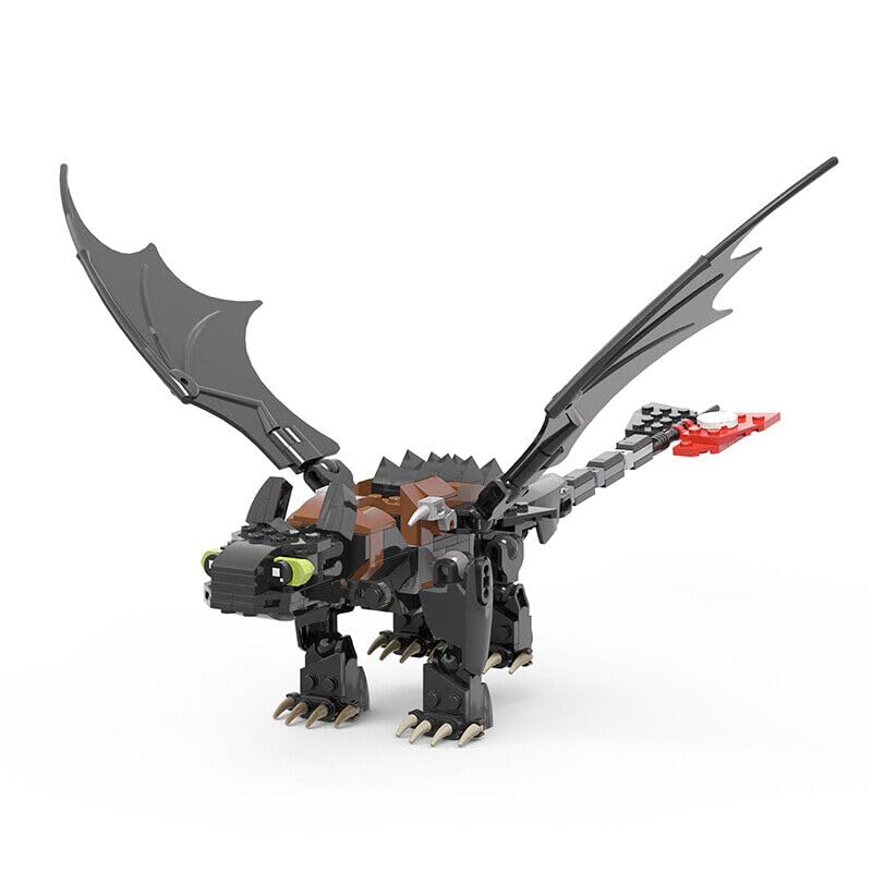 ZITIANYOUBUILD Night Fury Ohnezahn Drache 234 Teile Bauspielzeug Bauspielzeug MOC Bauen ab 18 Jahren