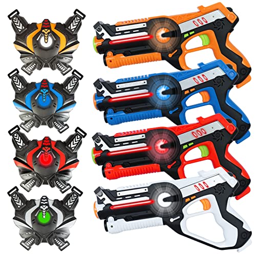 FORHISHER Laser Tag Lasertag Set Kinder Laser Tag Set 4 Erwachsene Laser Tag Guns Laser Spiel Laserpistole Kinder Indoor Outdoor Laser Pistole Geschenk für 6 7 8 9 10 11 12+ Jahre alte Jungen Mädchen