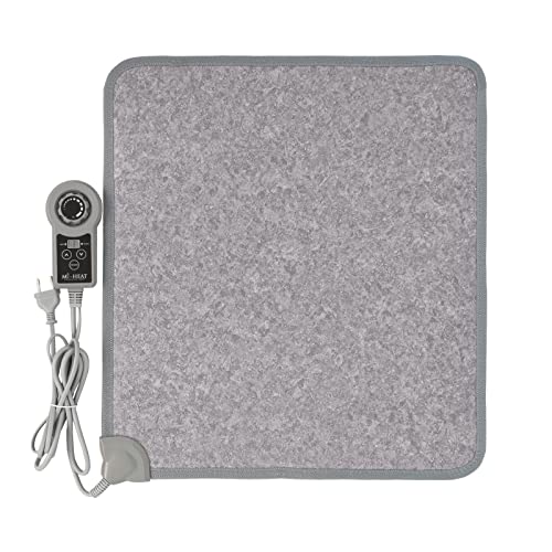 Mi-Heat 55x50cm PVC Heizmatte - Thermostat zur regelung der gewünschten Oberflächentemperatur bis 55°C - mit Timer 1 bis 8 Stunden - klein handlich mobil - unter Schreibtisch im Homeoffice