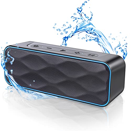Lautsprecher Boxen Bluetooth 20W, Music Box 36 Stunden Spielzeit Bluetooth 5.0 IPX7 Wasserschutz Stereo Sound, Kabelloser Bluetooth Lautsprecher für Handy, PC, TV (Schwarz)