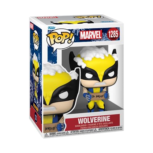 Funko Pop! Marvel: Holiday - Wolverine mit Sign - Vinyl-Sammelfigur - Geschenkidee - Offizielle Handelswaren - Spielzeug Für Kinder und Erwachsene - Movies Fans - Modellfigur Für Sammler
